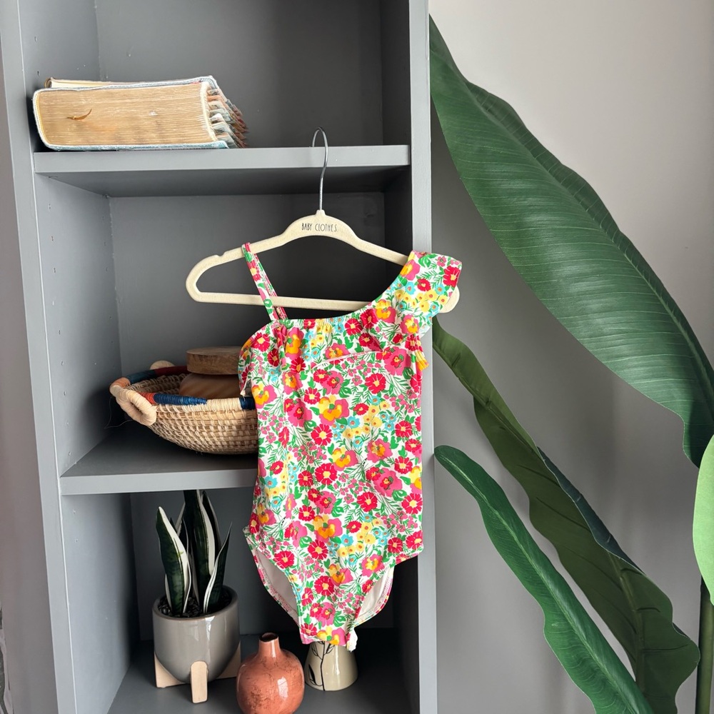 lilly pulitzer floral ruffle one piece swim for toddler